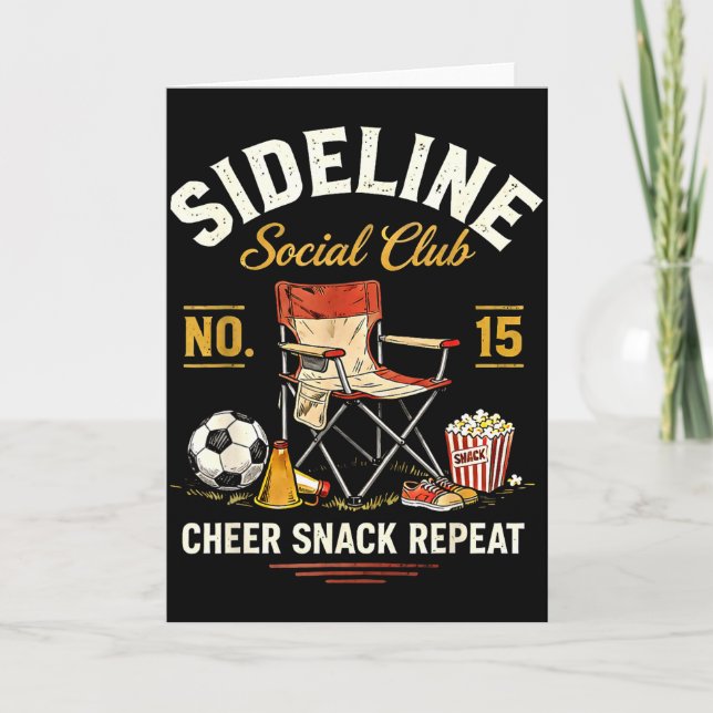 Sideline Social Club Cheer Snack Repeat Soccer Mam Kort (Framsida)