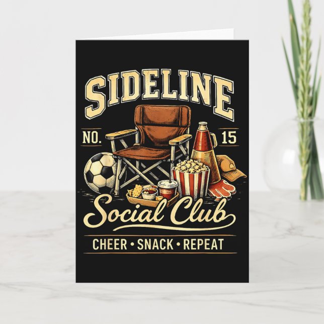 Sideline Social Club Cheer Snack Repeat Soccer Mam Kort (Framsida)