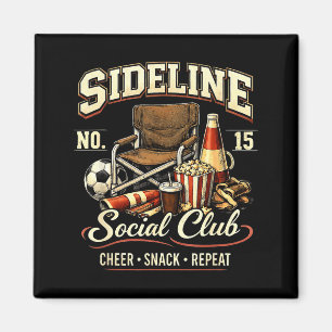 Sideline Social Club Cheer Snack Upprepa Soccer Ma Magnet