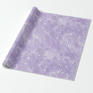 Siden Moire Liten Mönster i Lila Lavendel Presentpapper