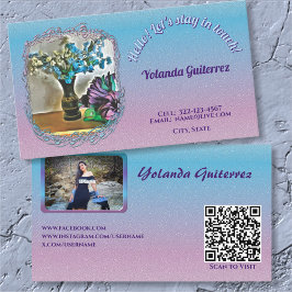 Siden- och majshölje blommor 2190 QR visitkort