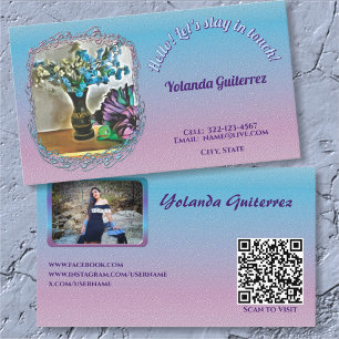 Siden- och majshölje blommor 2190 QR visitkort