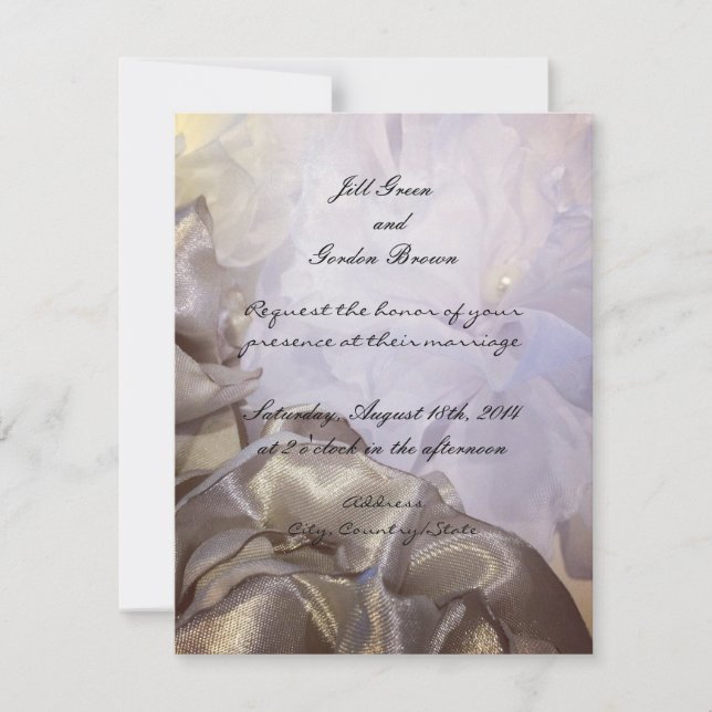 Siden och Organza Blommig Bröllopsinbjudan Inbjudningar (Framsida)
