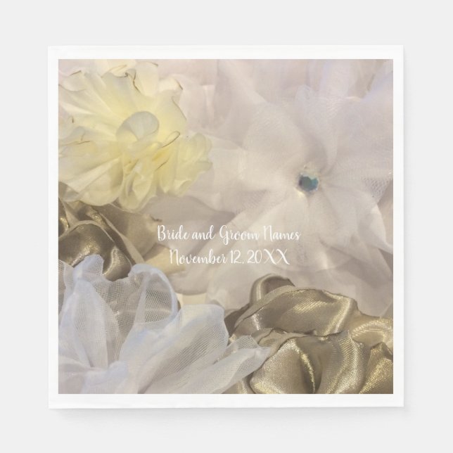 Siden- och organza blommor pappersservett (Framsidan)