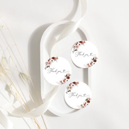 Sidenblommig bröllopsdusch Klassisk rund dekal Runt Klistermärke