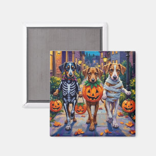 Sidenvindhundar i Halloween-kostymer Magnet