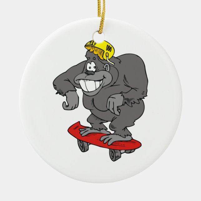 sidepromenadgorilla julgransprydnad keramik (Framsidan)