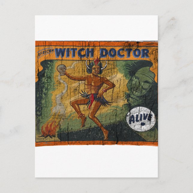 Sideshow Banner Witch Doktor Vykort (Framsida)