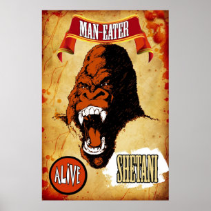 Sideshowkonst - Shetani mannen som äter gorillan Poster