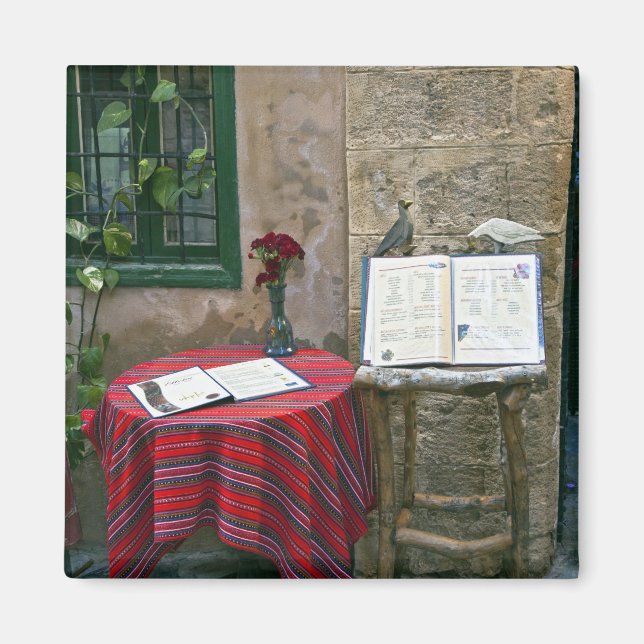 Sidewalcafe, Chania, Kreta, Grekland Magnet (Framsidan)