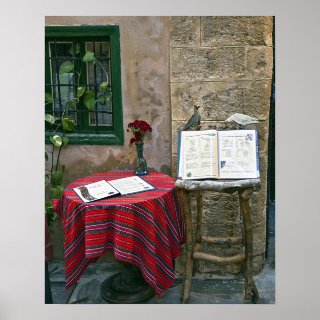 Sidewalcafe, Chania, Kreta, Grekland Poster (Framsidan)