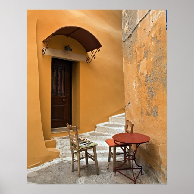 Sidewalde bord, Chania, Kreta, Grekland Poster (Framsidan)
