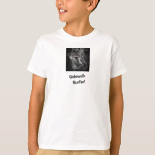 Sidewalk Surfer Pro Image Vit Skateboard T-Shirt