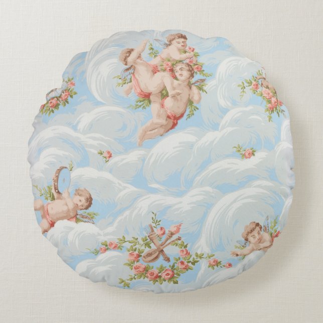 Sidewall (1890-1920) by Becker, Smith & Page, Inc. Rund Kudde (Framsidan)