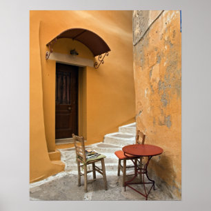 Sidewalt bord, Chania, Kreta, Grekland Poster