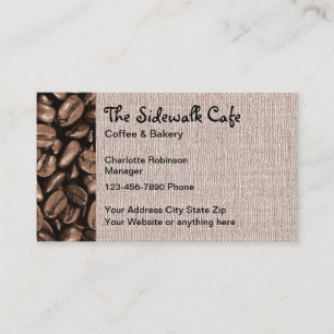 Sidewaltschaffe Cafe Coffee Shop Visitkort