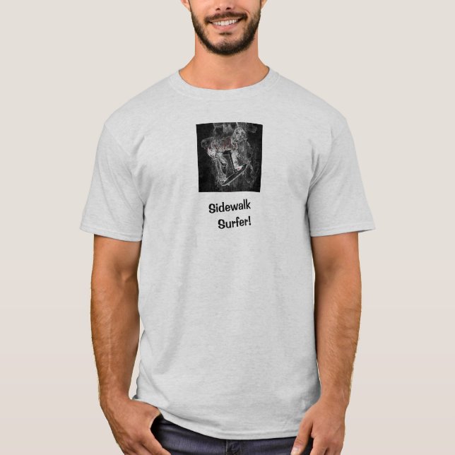 Sidewaltsurfer Pro Image Grått Skater T-Shirt (Framsida)