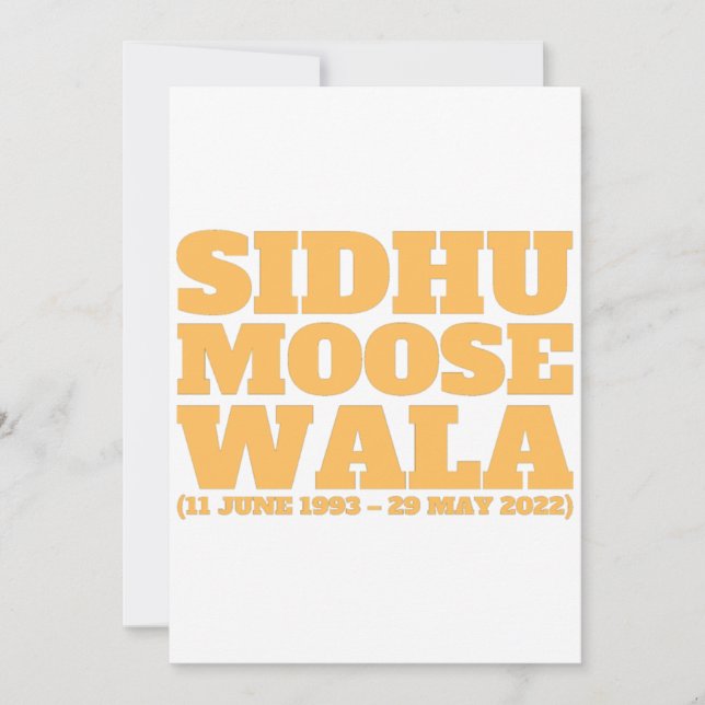 Sidhu Moose Wala 1993-2022  Inbjudningar (Framsida)