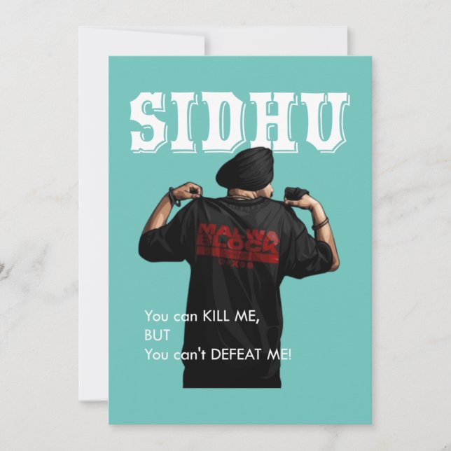 Sidhu Moosewala Desi Merch Punjabi Pullover Inbjudningar (Framsida)