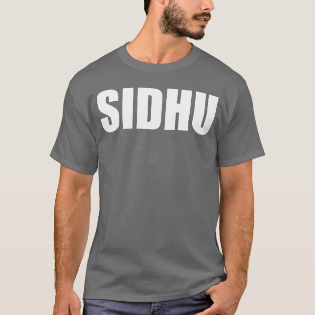 SIDHUshirt Surname Sidhu Clothing gift T Shirt (Framsida)