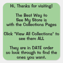 Sidhuvudsignatur för samlingar fyrkantigt klistermärke