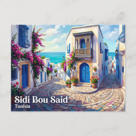 Sidi Bou Said hus Tunisien Vykort