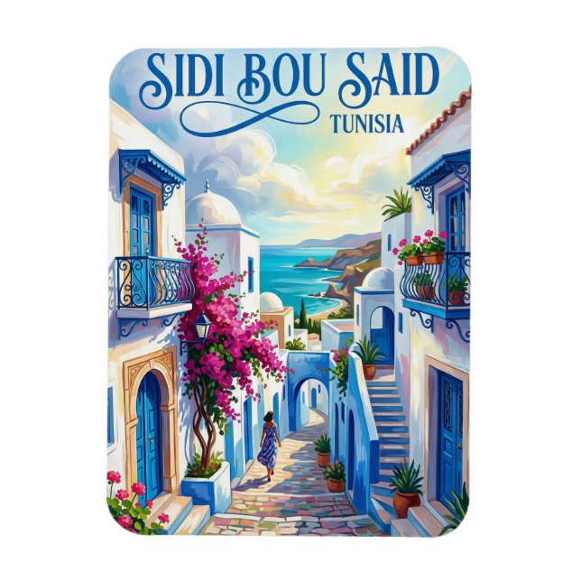 Sidi Bou Said Tunisien Magnet (Vertikal)