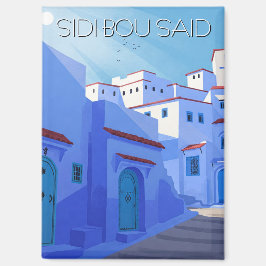 Sidi Bou Said Tunisien Travel Abstrakt Magnet