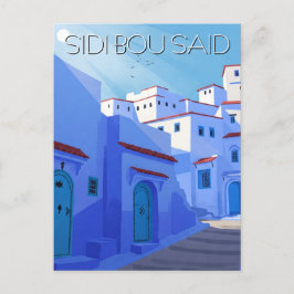 Sidi Bou Said Tunisien Travel Abstrakt Vykort