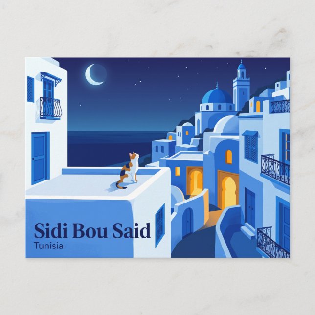 Sidi Bou Said Tunisien Vykort (Framsida)