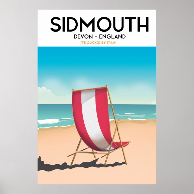 Sidmouth, Devon, vintage researrangemang affisch (Framsidan)