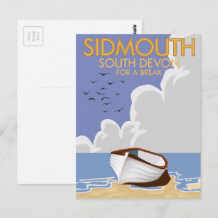 Sidmouth South Devon vintage resemål poster. Vykort