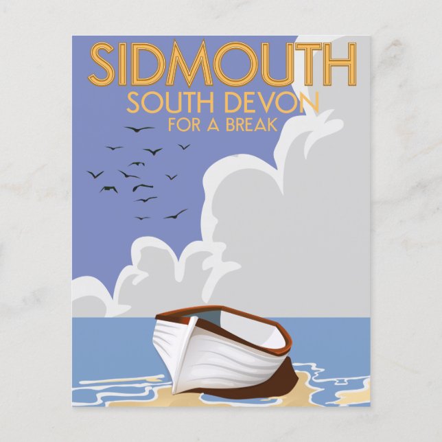 Sidmouth South Devon vintage resemålderaffisch. (Baksida)