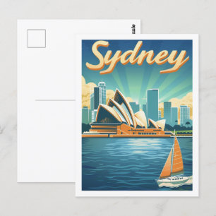 Sidney Australia Berömd Travel Ställe Vykort