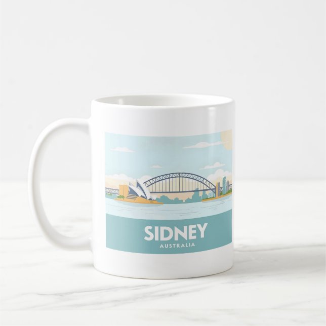 Sidney Australia Opera House Pastel Travel Kaffemugg (Vänster)