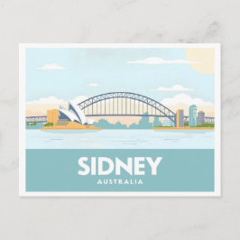 Sidney Australia Opera House Pastel Travel Vykort