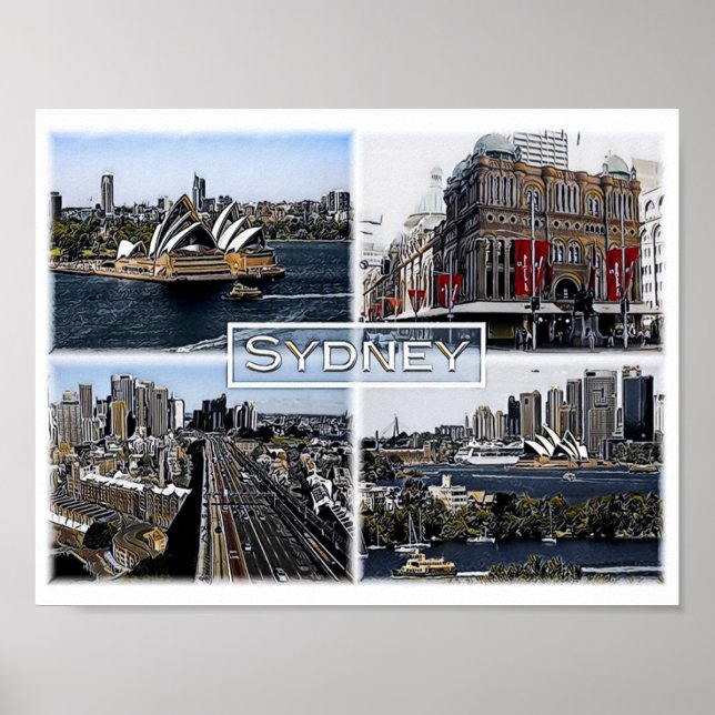 Sidney - Australien - Mosaic - Poster (Framsidan)