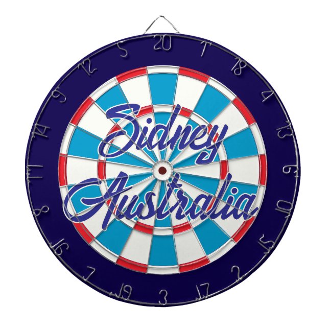 Sidney Australiens textmall Blue Red White Darttavla (Framsidan)