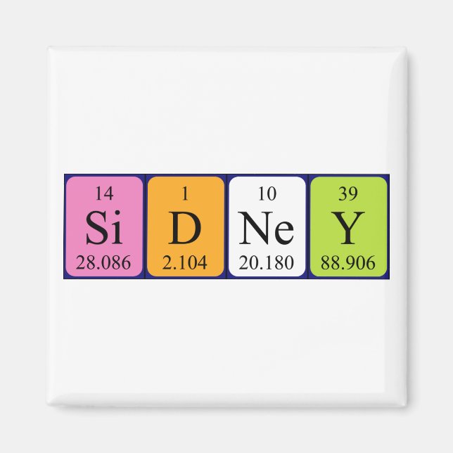 Sidney Periodisk bord namn magnet (Framsidan)