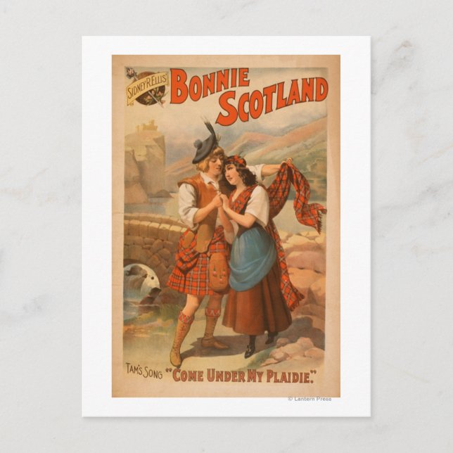 Sidney R. Ellis' Bonnie Scotland skotskt spel Vykort (Framsida)