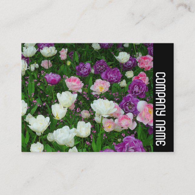 Sidoband - Färgfulla tulpaner Visitkort (Framsida)