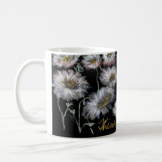 Sidofärgade numeriskt målade Daisy med övergång Kaffemugg (Vänster)