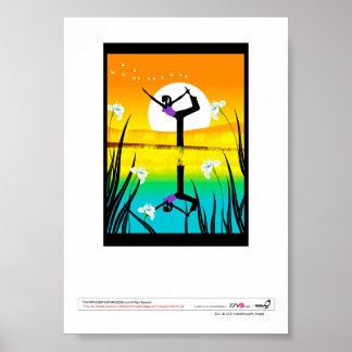 Sidoprofil för en kvinna som utövar yoga poster