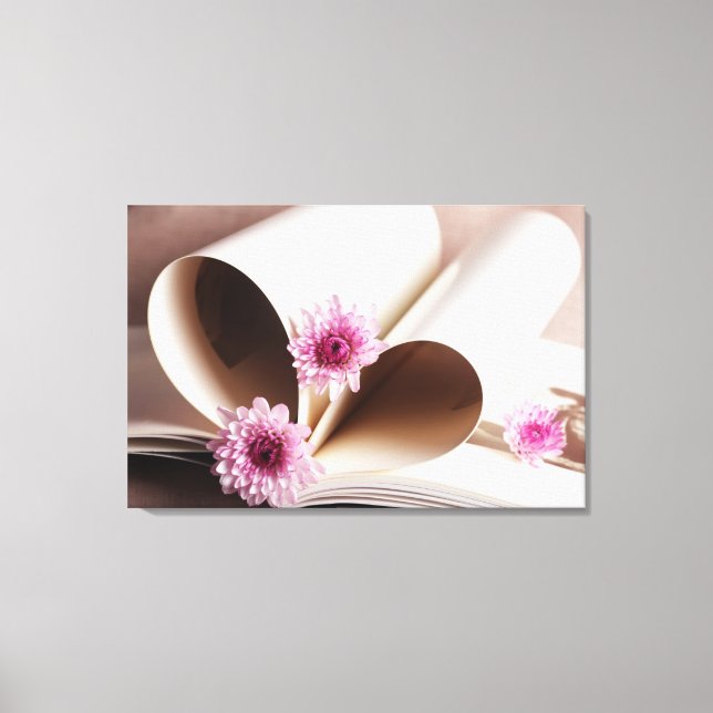 Sidor av Bok i en hjärtform Canvastryck (Framsida)