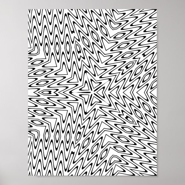 Sidor för att färglägga mönster med optisk illusio poster (Framsidan)