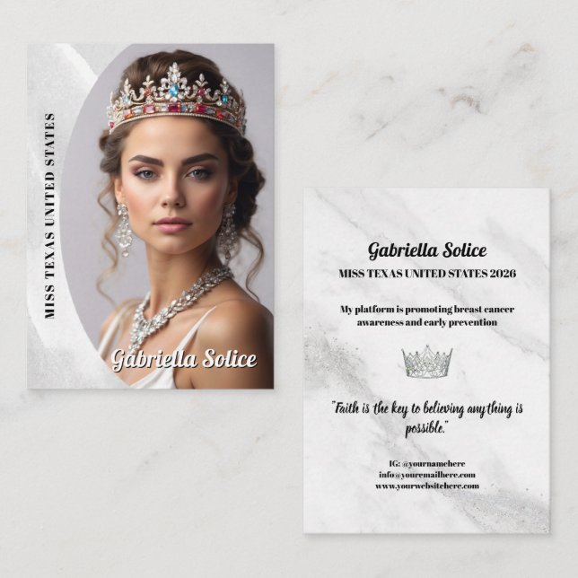 Sidor för Marble Ice-tävling Plattform Affärsprofi Visitkort (Fram/baksida)
