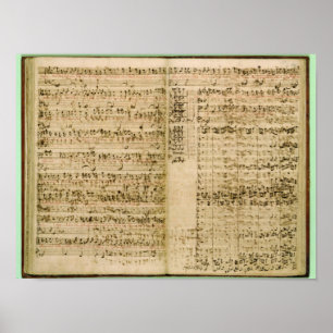 Sidor från kärnan i "The Art of the Fugue" Poster