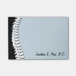 Sidoryggen personifierade Posta-Honom noterar Post-it Block