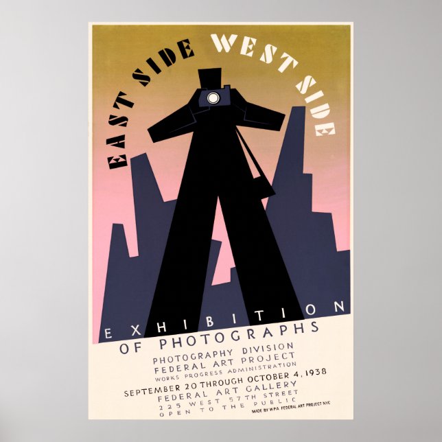 Sidoutställning på öster, Väster av fotografier WP Poster (Framsidan)