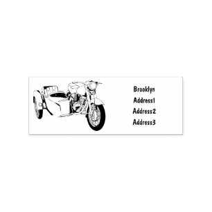 Sidovagn motorcykel serieillustration stämpel